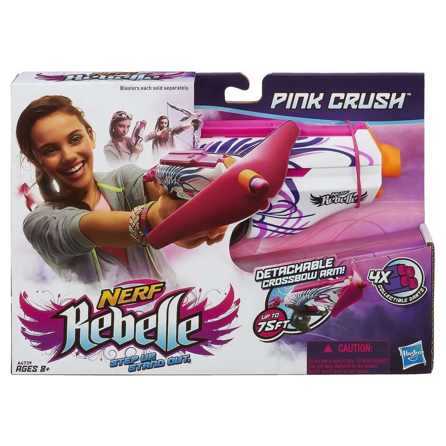 NERF Rebelle Pink Crush Blaster Crossbow Fires Darts up to 75 Feet 2in1 for sale online 
